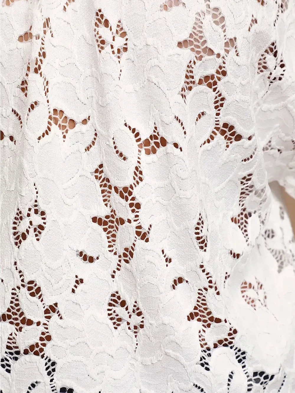 Free People Olivia Ivory Sheer Lace Long Sleeve Top Large Boho Cottage Festival